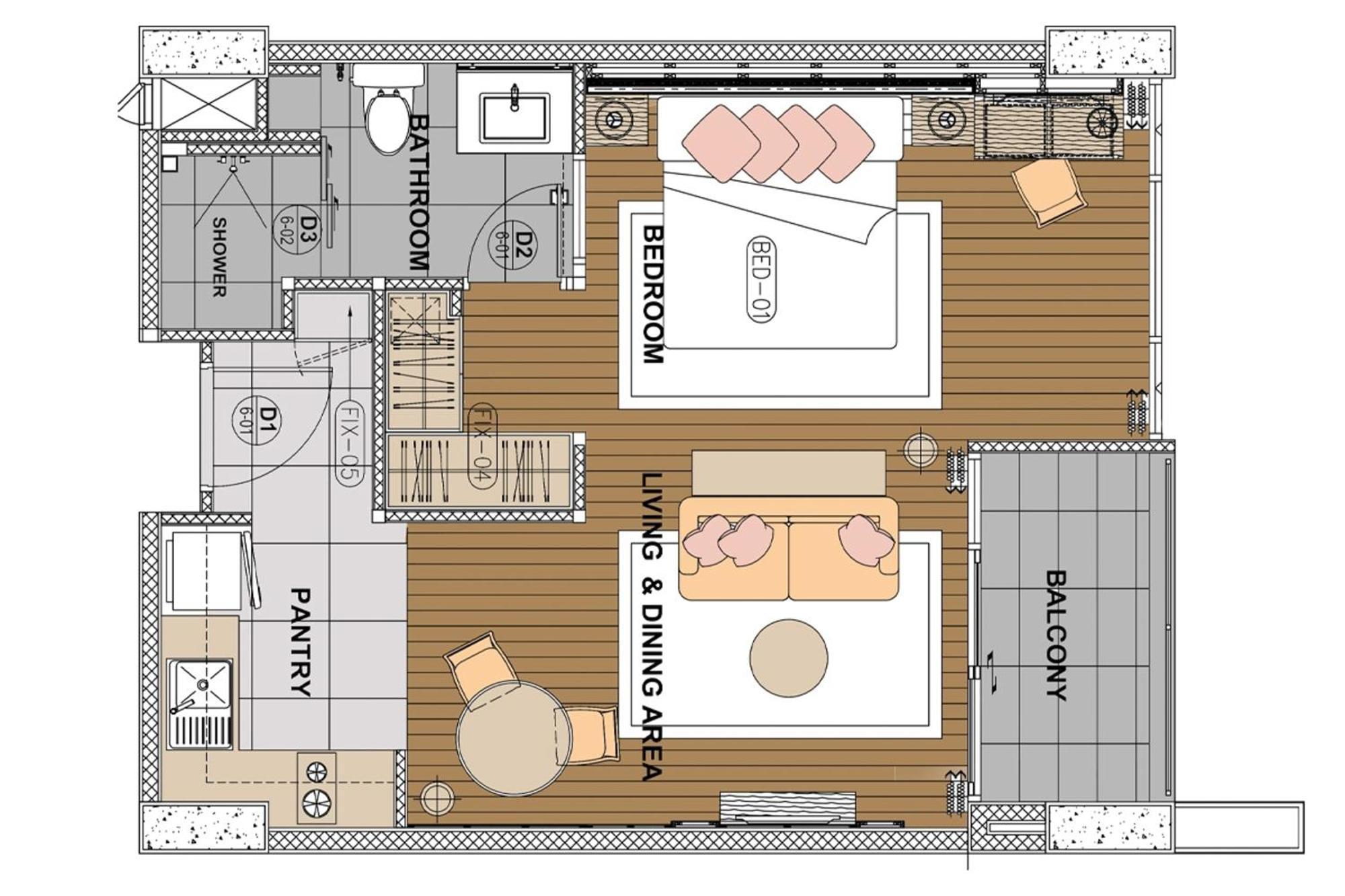 The Park Nine Hotel Suvarnabhumi Bangkok Ruang foto A floor plan of a typical condominium unit